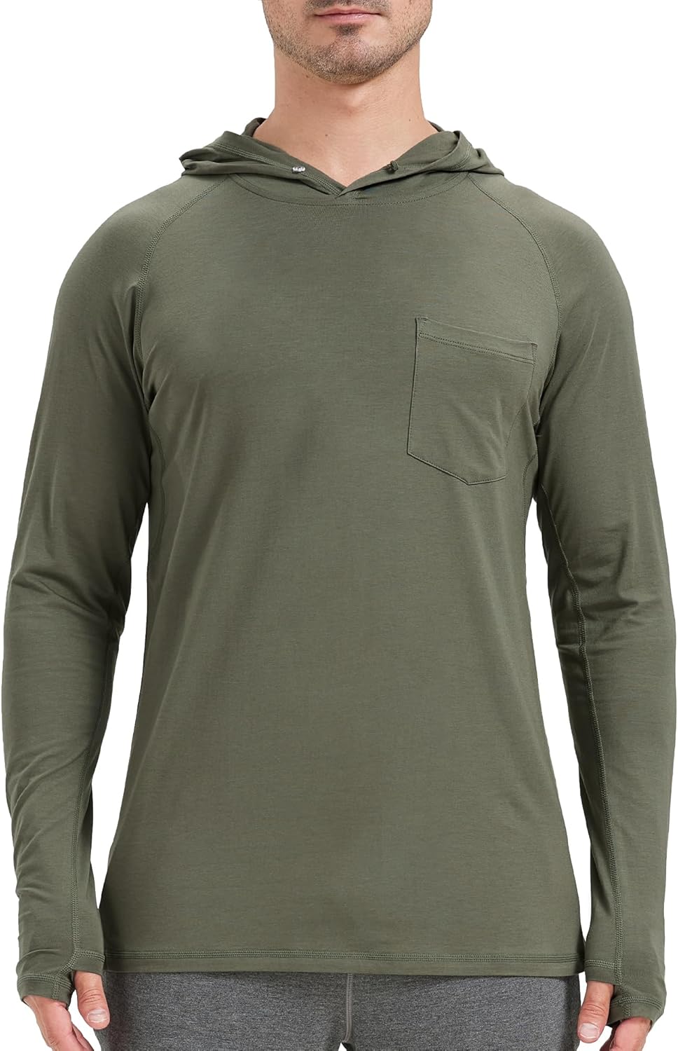 netdraw Men's Bamboo Viscose Performance Hoodie with Pocket UPF 50+ Long Sleeve Lightweight Hiking Athletic Sun Shirt