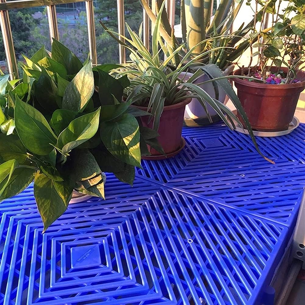 exproyzk Plastic Pallet Interlocking Pallet and Storage System Lightweight Drainage Floor Tiles Breathable Grids Article Racks for Garage Warehouse, 1 Pack (Color : Blue, Size : 60x60x5cm)