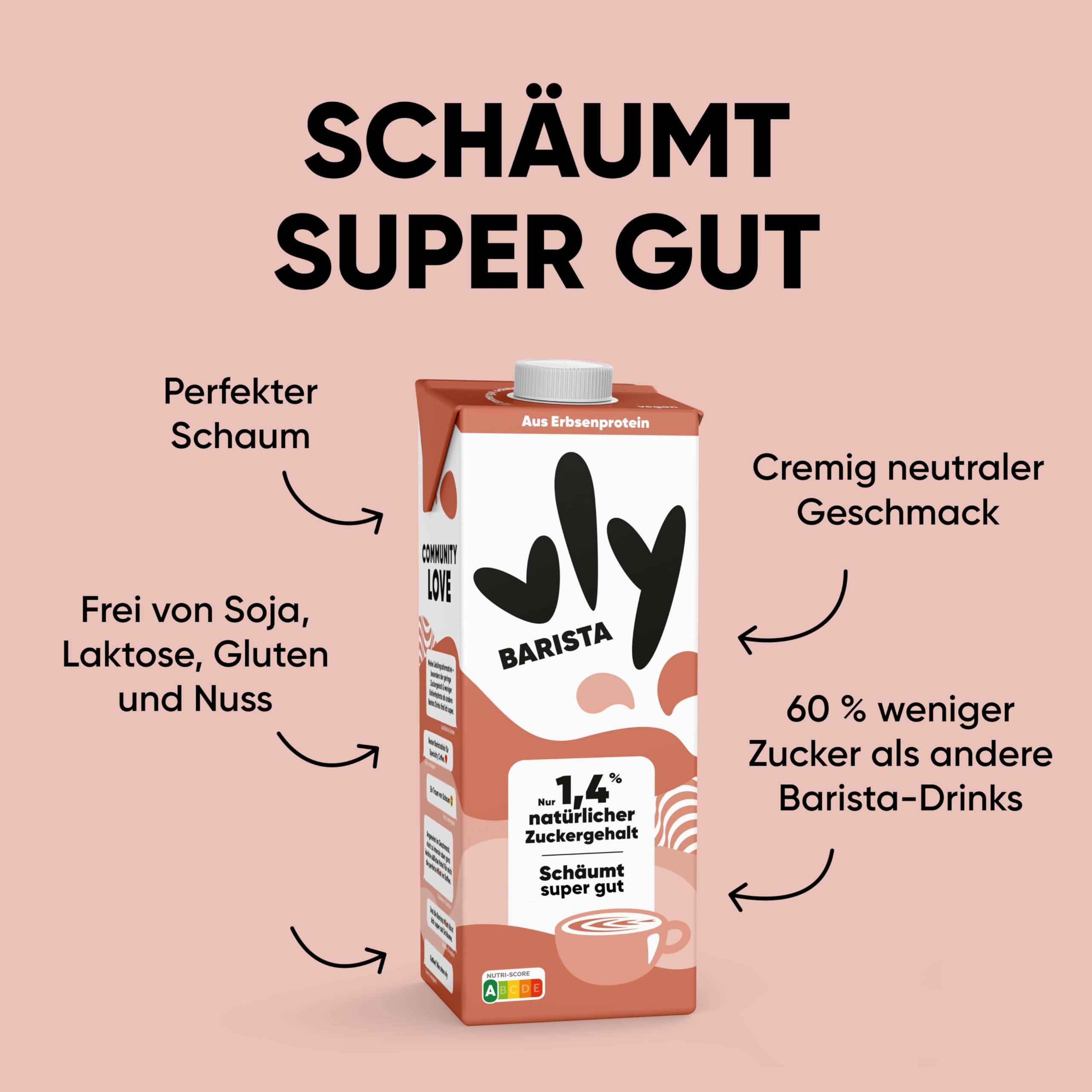 vly - Die köstlich cremige Milchalternative aus Erbsenprotein + Kalzium | PROBIERPAKET Vegane Milchalternative Kaffee Müsli Shakes | Viel Eiweiß, wenig Zucker, Erbsenproteingetränk Pea Protein-Drink