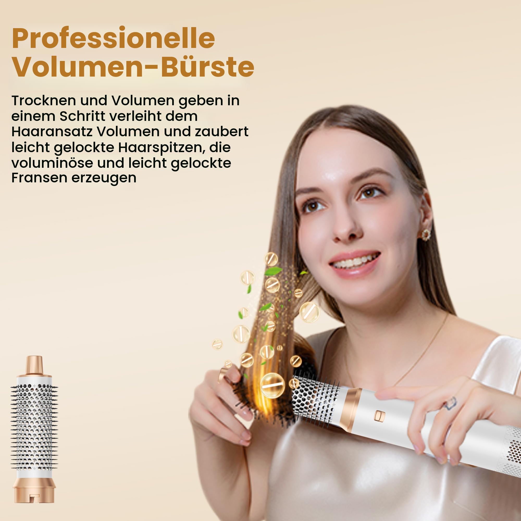 Hair Styler Set, Hairstyler 5 in 1, Haarstyler mit Automatischer Lockenstab, Föhn Ionen, Warmluftbürste, Glättbürste Airstyler Hairstyler für Trocknen, Volumen, Locken, Glätten