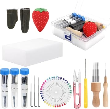 YRMJ 53 Pack Felting Tool Set, 3 Sizes of Felting Needles, Soft Working Pad & Accessories for All Your Needle Felting, Wool Crafting, and DIY Art Projects