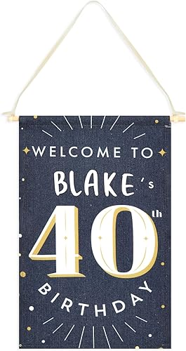 Miniatura 10 de Letrero de bienvenida de cumpleaños personalizado para fiesta de cumpleaños número 30 con calcomanías (9.5 x 15.5 pulgadas)