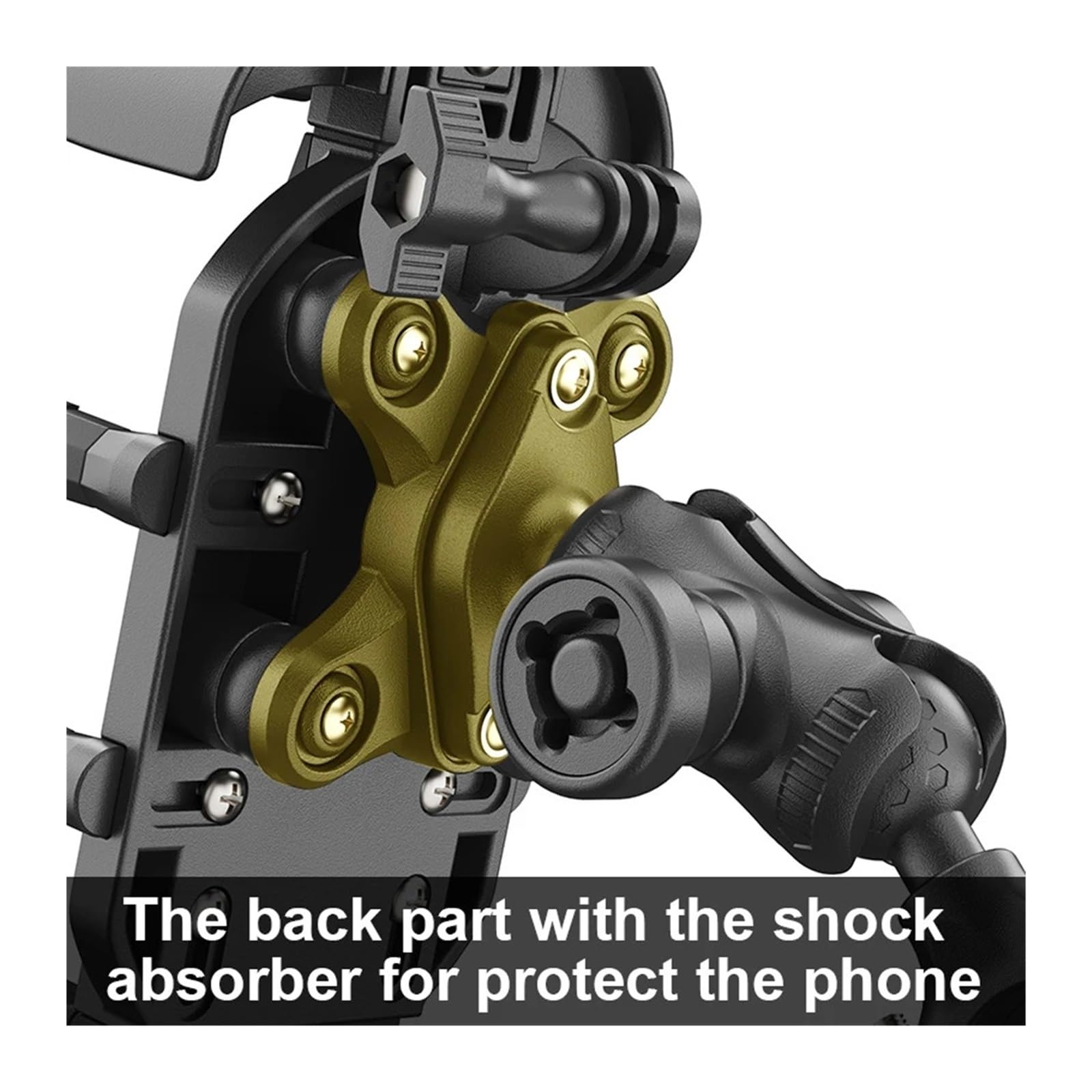 Generico Supporto da manubrio for smartphone antiurto/antifurto for moto, supporta la ricarica wireless(No charger(TQ-082))