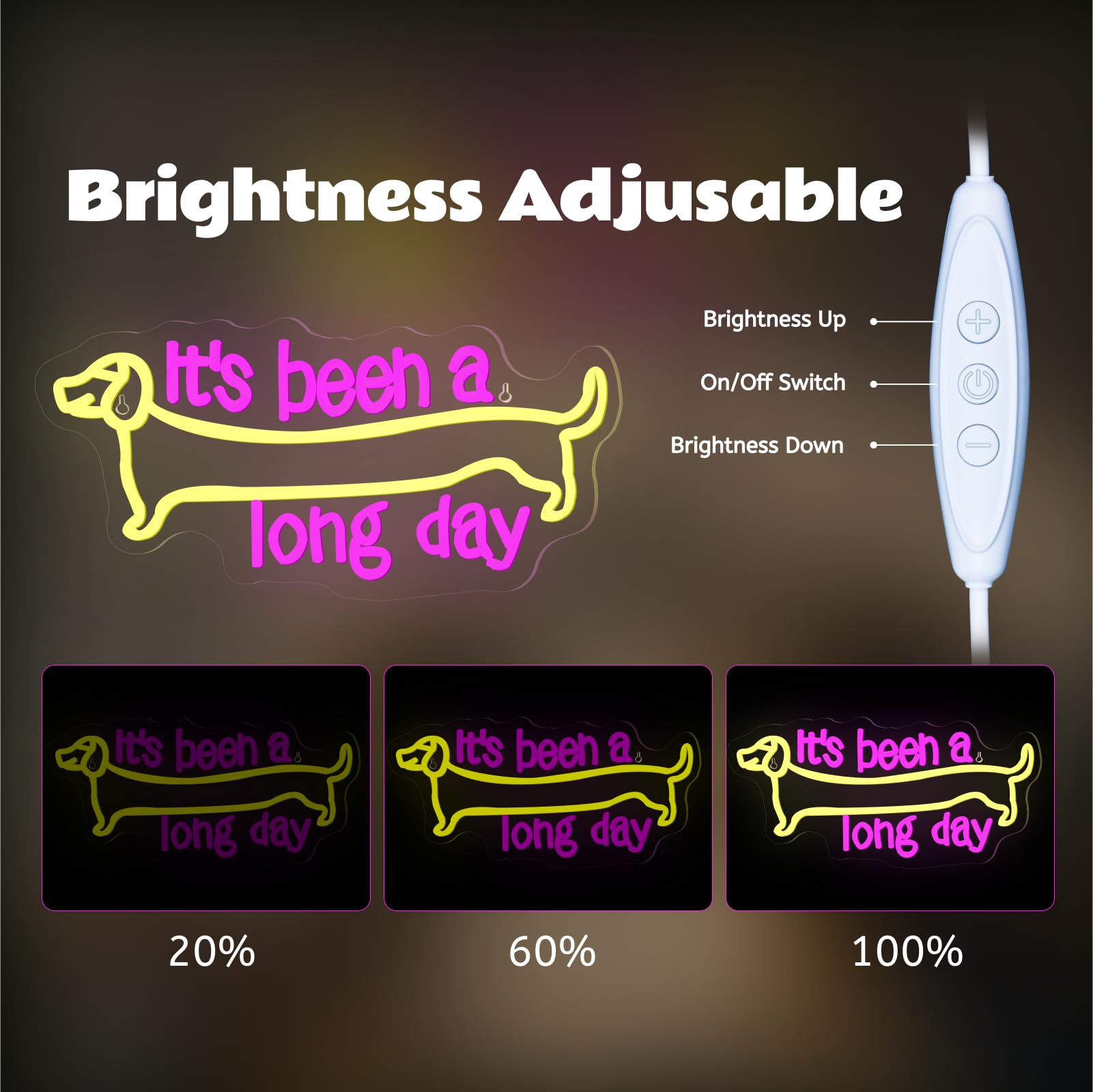 SIGNSHIP It's been a long day Dachshund Neon Light Sign, Dog Neon Sign for Wall Decoration Led Signs Light Sausage Dog - Image 3