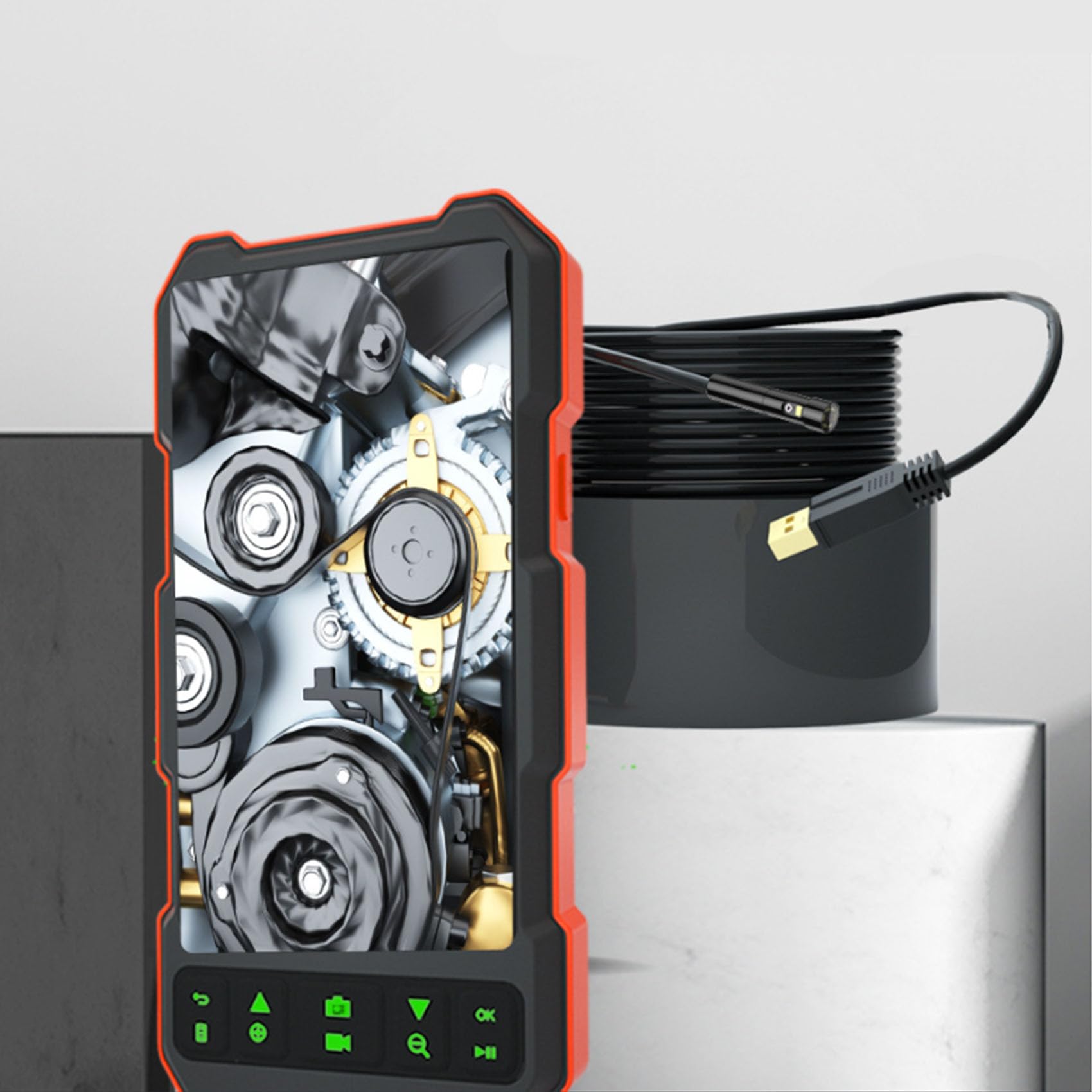 HYZHANHONG 1m, Dual Lens Endoscope Camera with Light, 1080P High-Definition Endoscope, Equipped with A 4.5-Inch IPS Screen, IP67 Waterproof Camera, Used for Pipelines