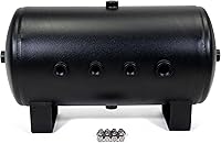 HornBlasters 5-Gallon 8-Port Steel Air Tank USA Made - 150 PSI Black Powdercoat, 7x1/2" & 1x3/4" Ports for Train Horns