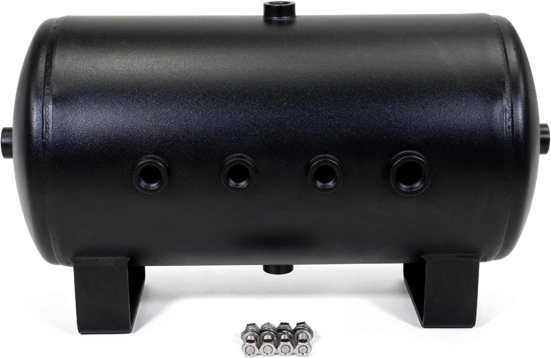 HornBlasters USA Made 5-Gallon (19 Liters) 8 Port Black Steel Air Tank - Black Powdercoat Finish - (Seven 1/2" Ports & One 3/4" Port)