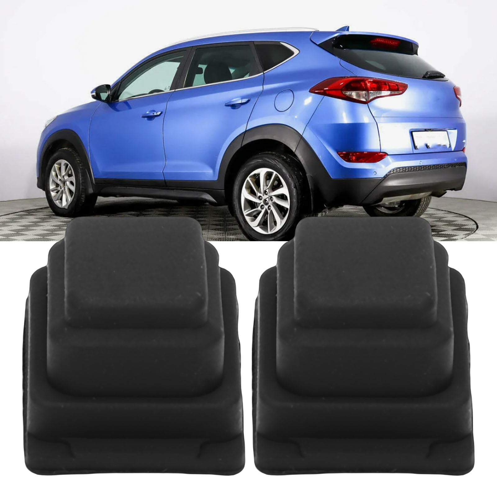 Pulsante di induzione fibbia maniglia porta esterna gomma nera Tucson 2015-2020 set 2 pezzi