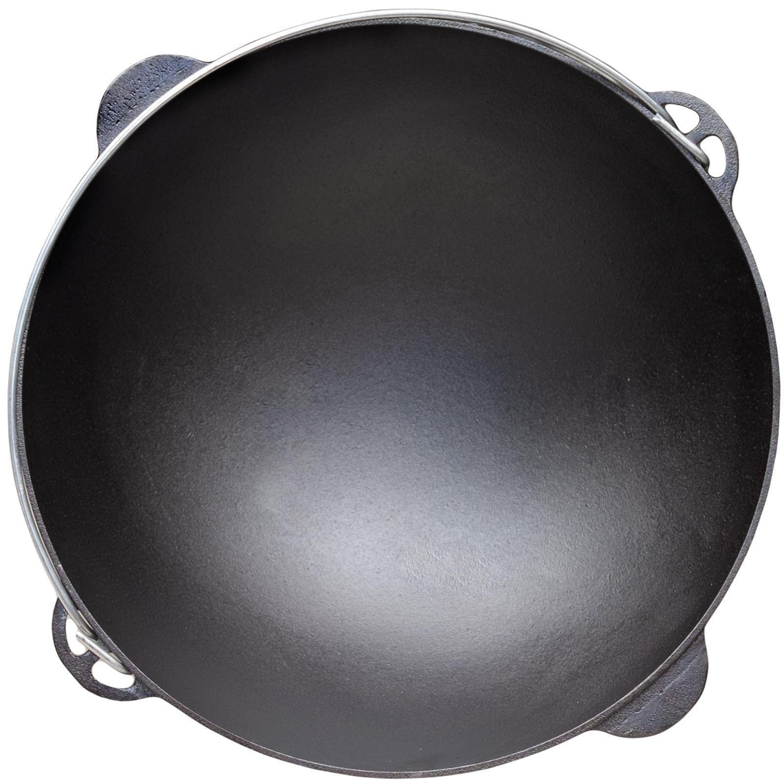 Schwenktopf 8L Camping Kazan aus Gusseisen Kasan Bräter Campingtopf Cast Iron Kessel Asia WOK Gulaschkessel