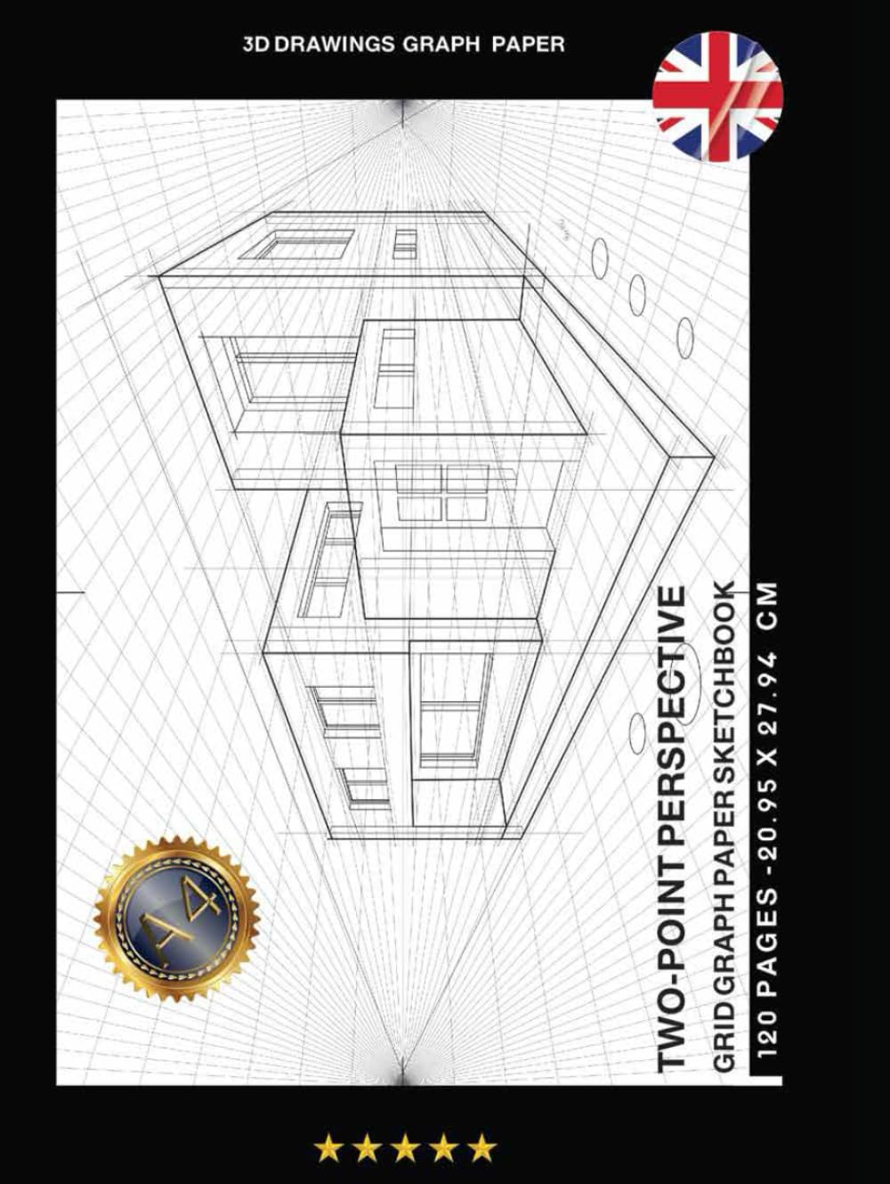 Hoja de dibujo con cuadrícula de perspectiva de dos puntos D2: Sumérgete en la precisión artística y la creatividad sin límites-(A4, 120 páginas). ... página, donde tus ideas cobran vida en 3D.