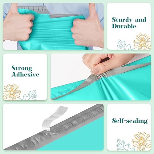 Miniatura 65 de Fuxury 500 sobres de polietileno de 10 x 13 pulgadas, bolsas de envío a granel para ropa, sobres de envío adhesivos fuertes para pequeñas empresas