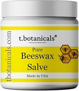 Pure Beeswax Cream with Calendula Oil, Hand and Body Salve, Balm for Eczema, Psoriasis, Diaper Rash,Sunburns, Cuts, Scrapes Relief, All Natural Ingredients, Healing Skin Made by t.Botanicals, 2 Ounce