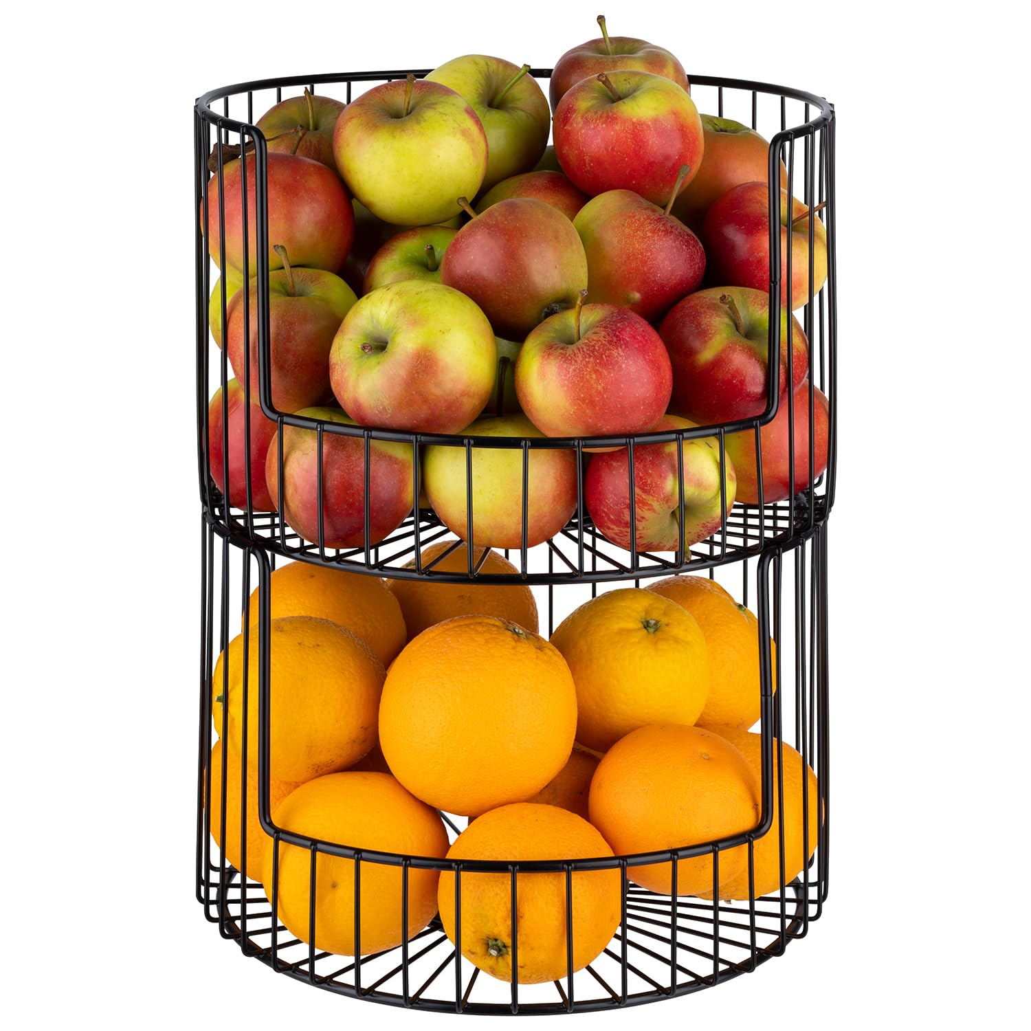 APS 30209 Corbeille à pain/à fruits avec sac en coton, Ø 27,5 cm, hauteur 18,5 cm, métal