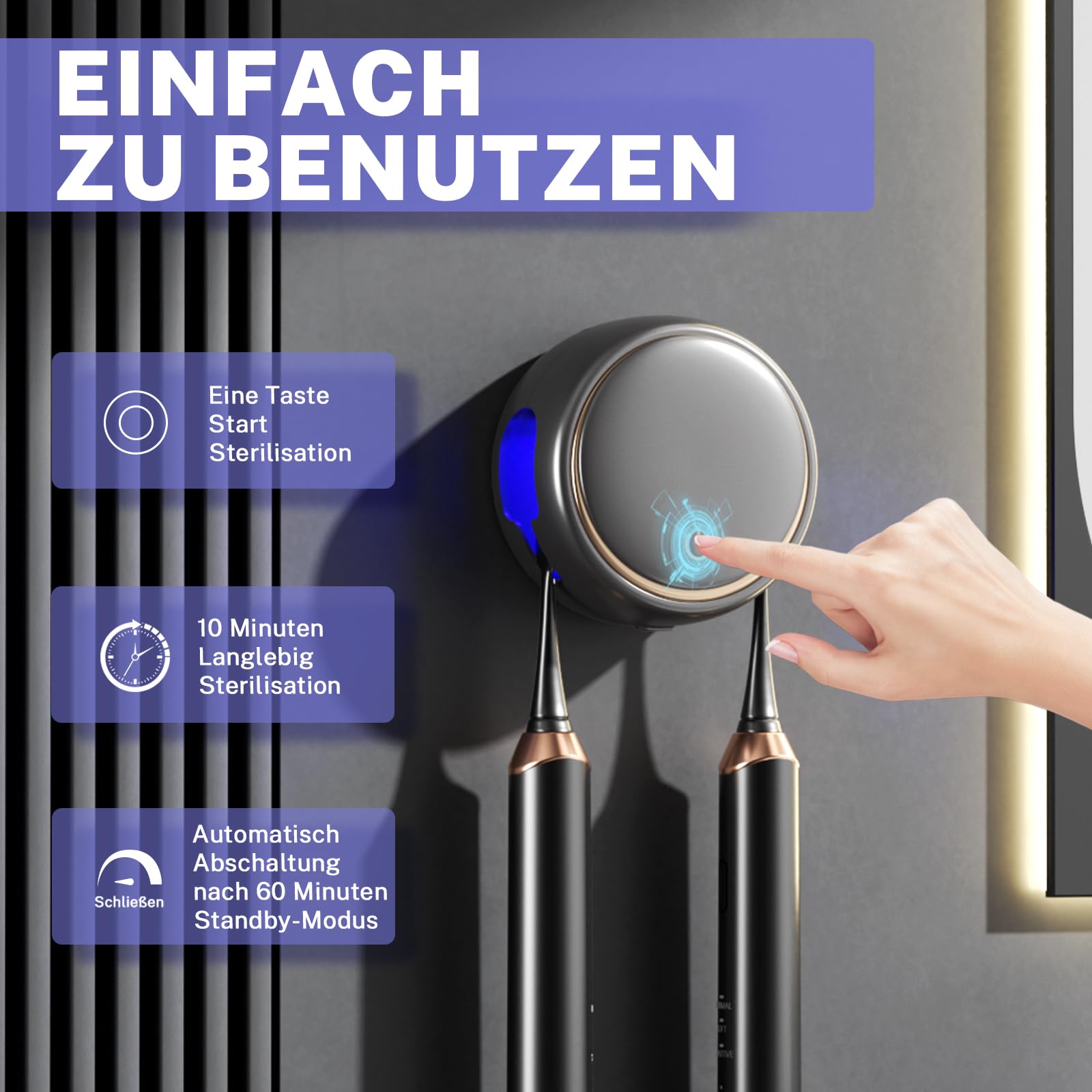 UV-tandenborstel desinfecterend middel wandgemonteerde UV-tandenborstel desinfecterend middel wandgemonteerde