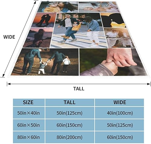 Miniatura 5 de Mantas personalizadas con collage de fotos mantas personalizadas con imagen y texto mantas de franela suave regalo para bebé niños familia amigos