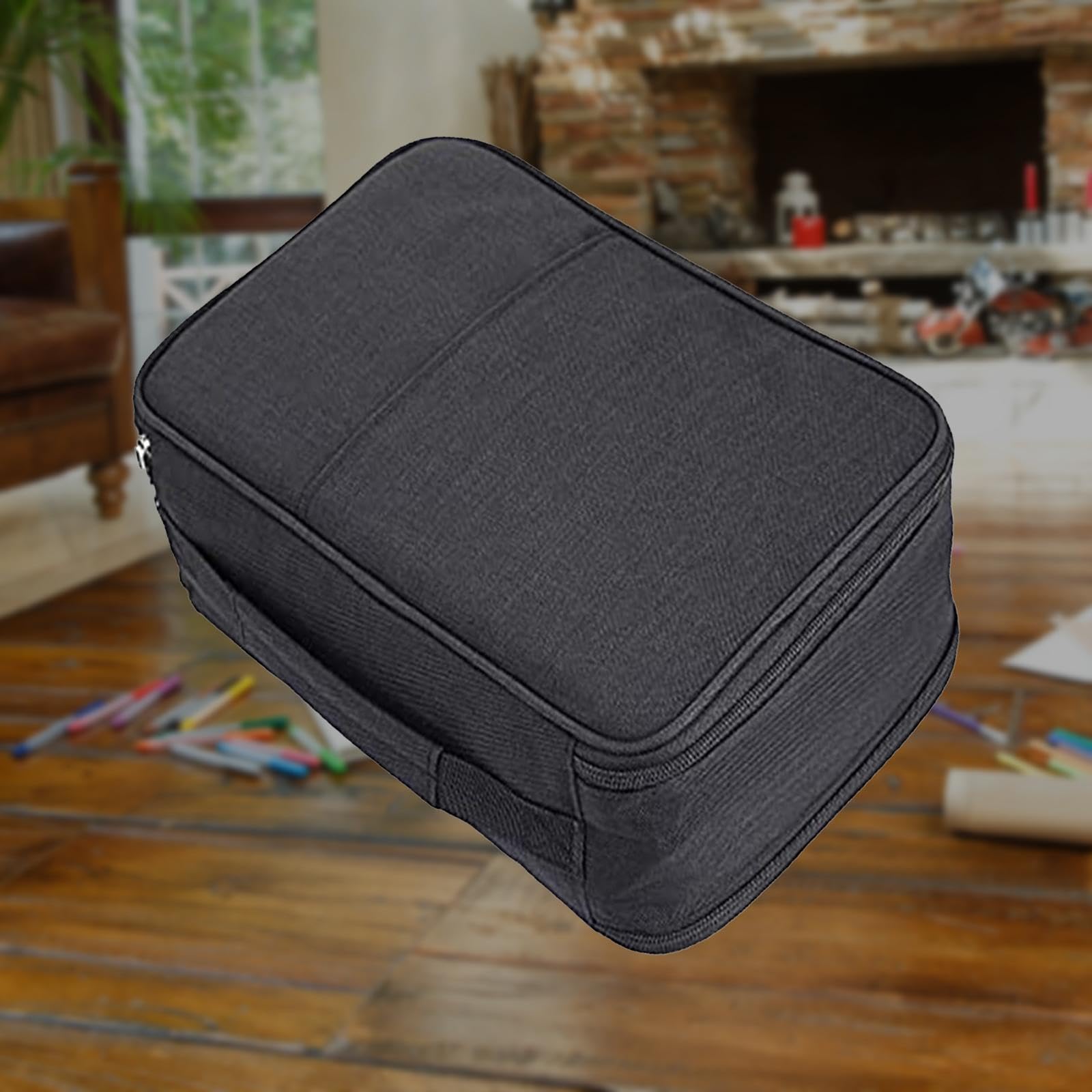 Organizzatore per Penne con 300 Scomparti, Astuccio per Pennarelli con 5 Scomparti, Custodia Portatile per Pennarelli per Studenti, Artisti, Pennelli, Nero