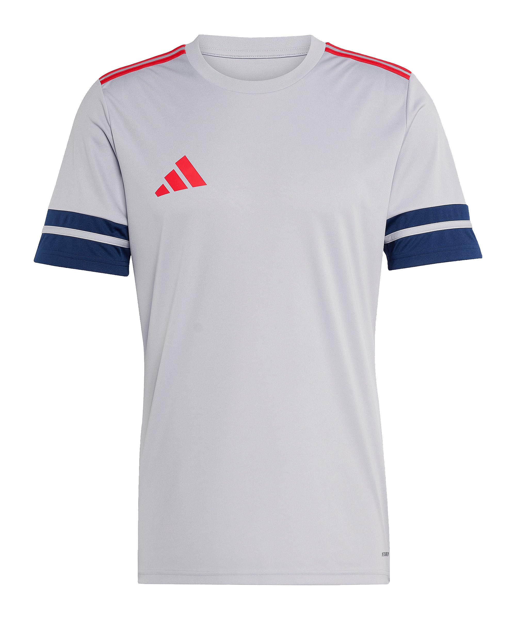 adidas Men's SQUADRA25 Jersey Short Sleeve, Glory Grey/Team Navy Blue 2/Pure Ruby, XL
