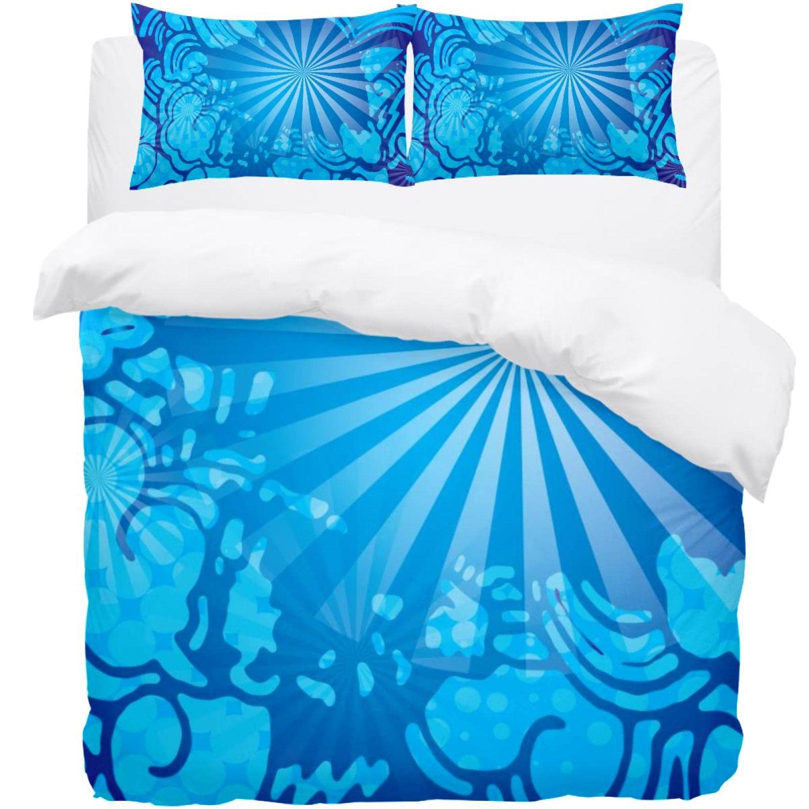 Linge de lit bleu ciel Collection Starburst finitions haut de gamme