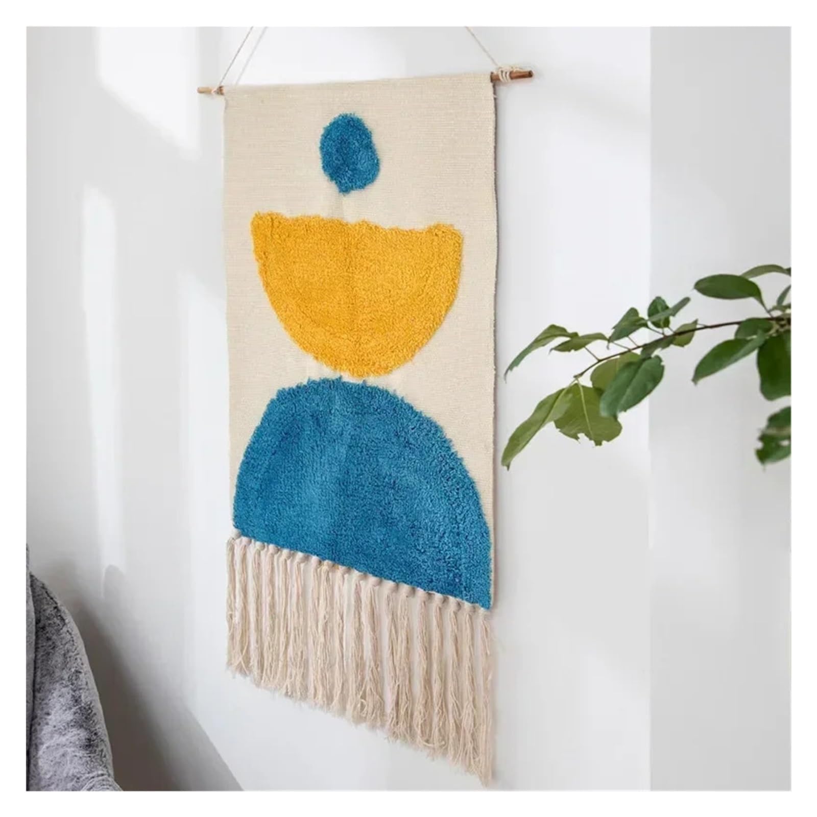 BDFJEDS Tapestry Wall Hanging 50x90cm Macrame Wall Hanging Tapestry Tassel Woven Geometric Canvas Home Decor(Color-19)