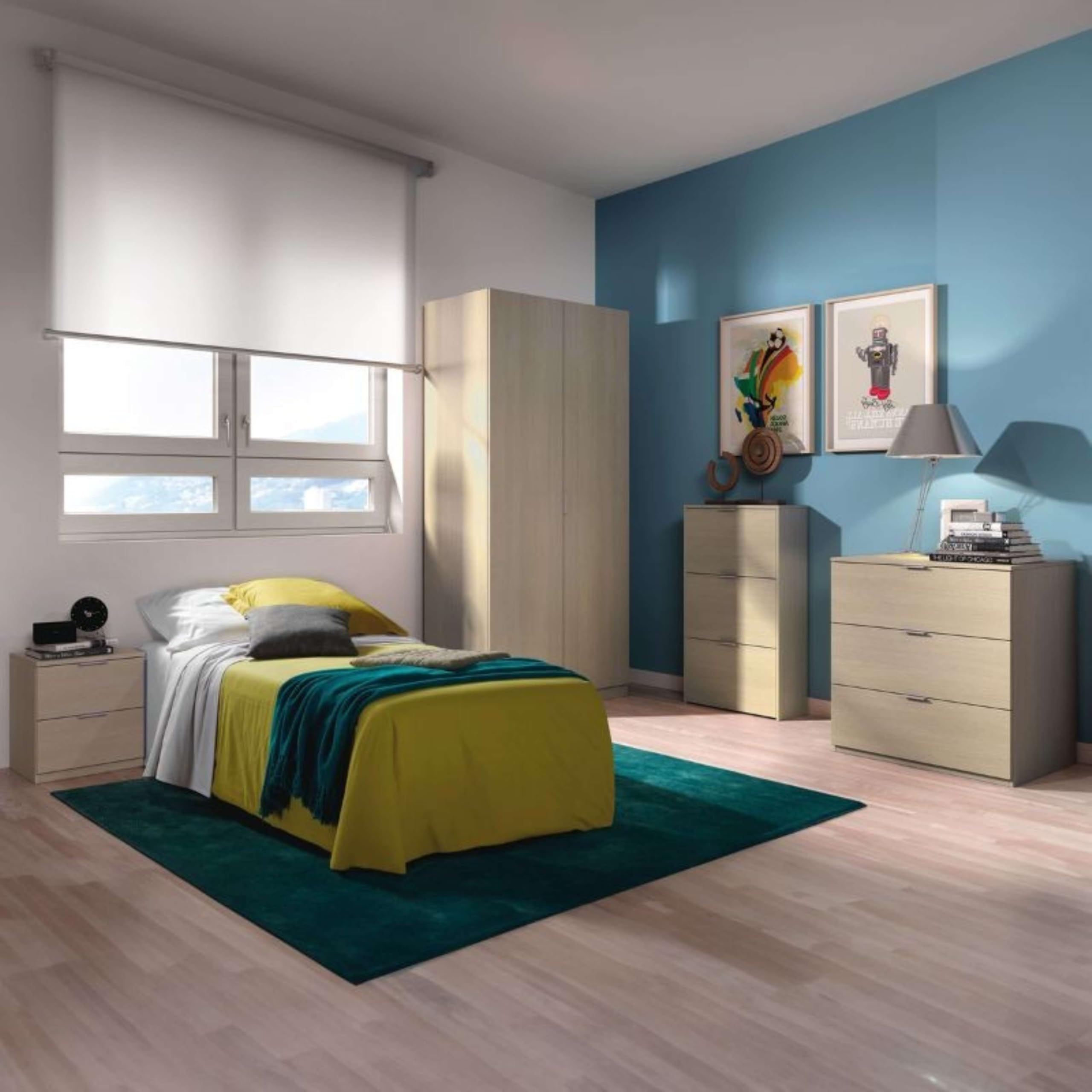 Miroytengo Pack 4 Muebles auxiliares para Dormitorio Juvenil en Color Roble