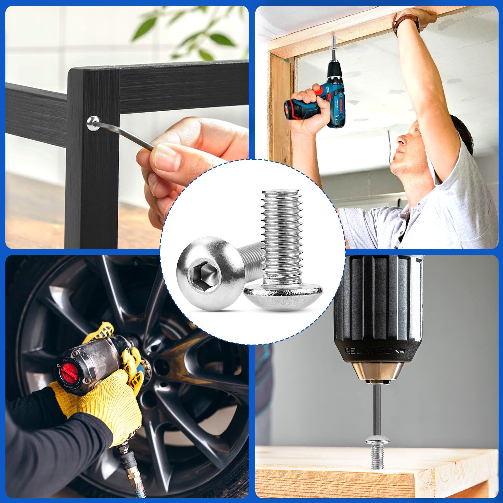 120 Viti A Testa Bombata M3x8mm In Acciaio Inox 304 - Per Legno, Mobili E Meccanica