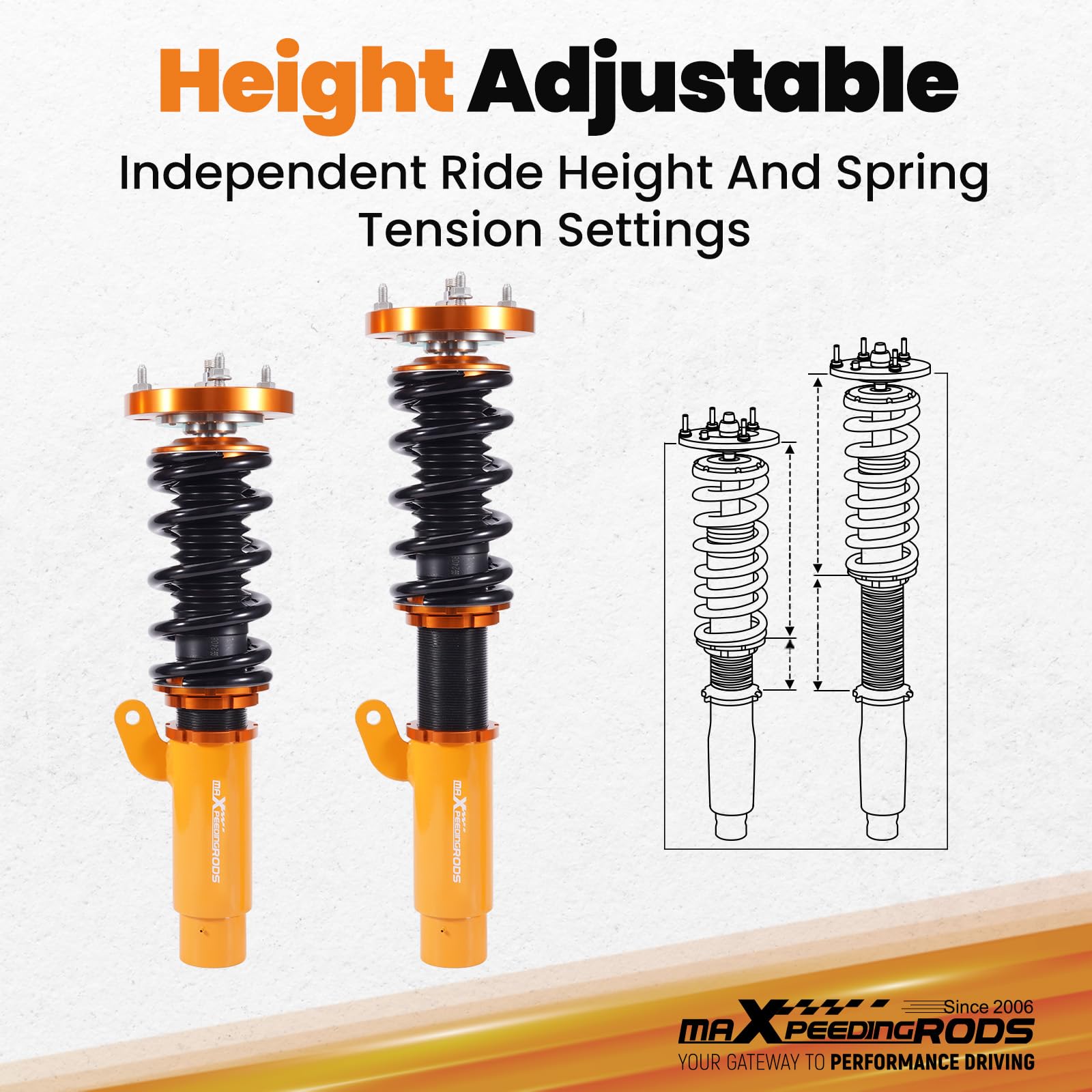 maXpeedingrods KIt Assetto a Ghiera Ammortizzatori per BMW E46 3 Serie Cabriolet Touring