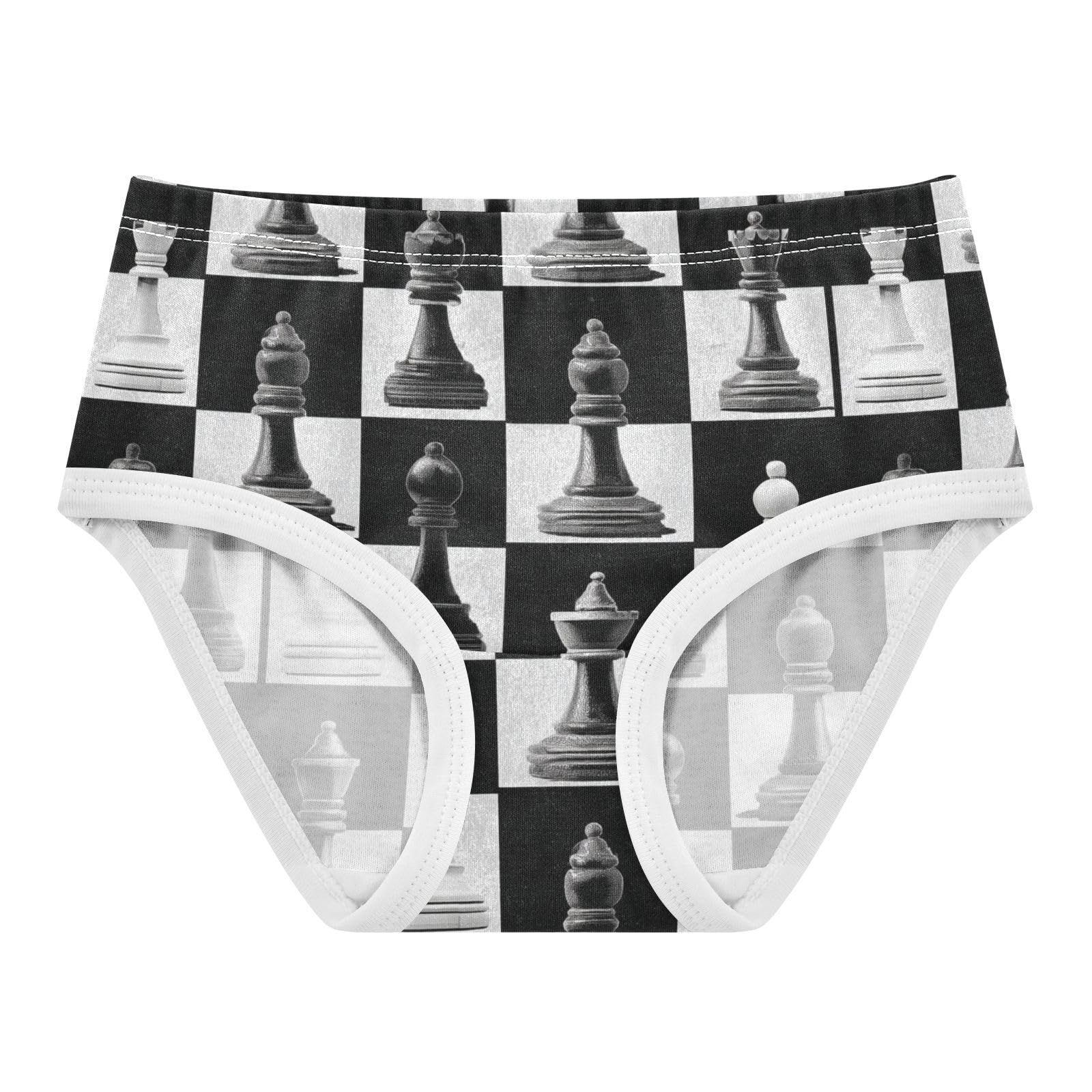 Wusikd Chessboard Black White Girls Underwear Cotton Girls Briefs Soft Toddler Underwear 2T