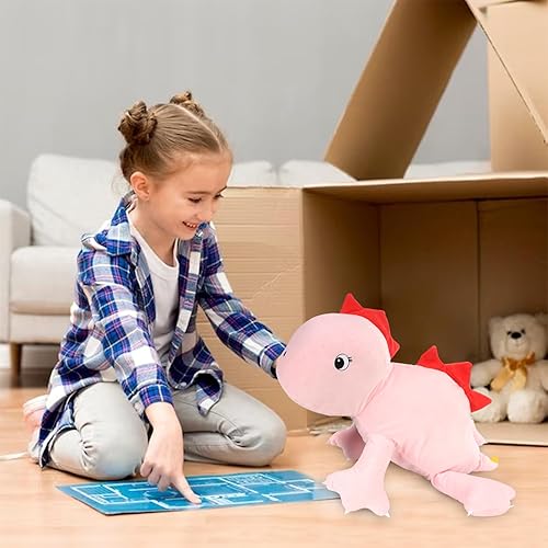 Miniatura 5 de SUIYUEOUR Peluche de dinosaurio con peso de 3.5 libras, animal de peluche de dinosaurio, peluches para cumpleaños de niños, 24 pulgadas (verde)