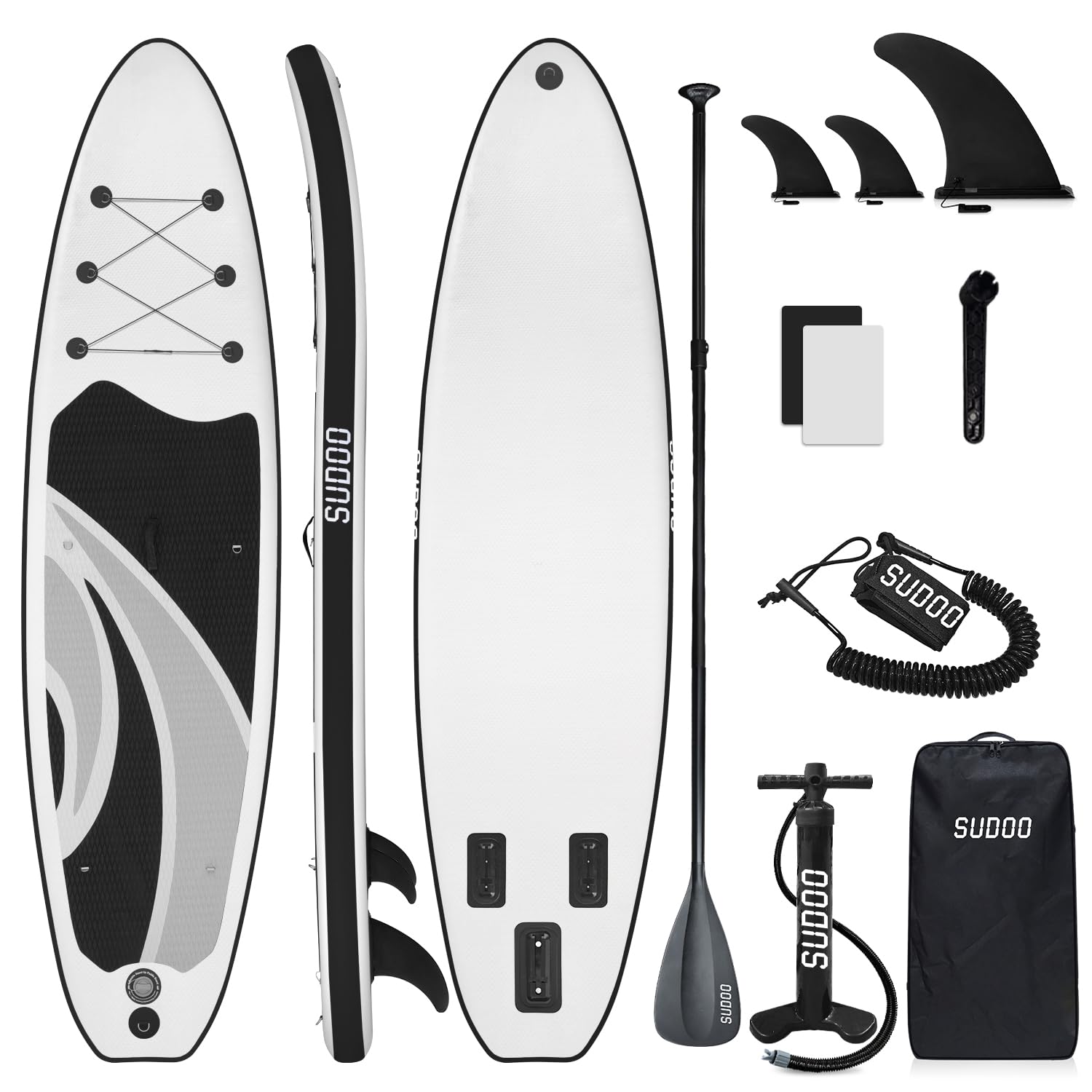 Deska SUP Stand Up Paddling Board, 300 cm, 325 cm, nadmuchiwana deska do wiosła stojącego, nośność do 150 kg, kompletne akcesoria z wiosłem, płetwami, pompką