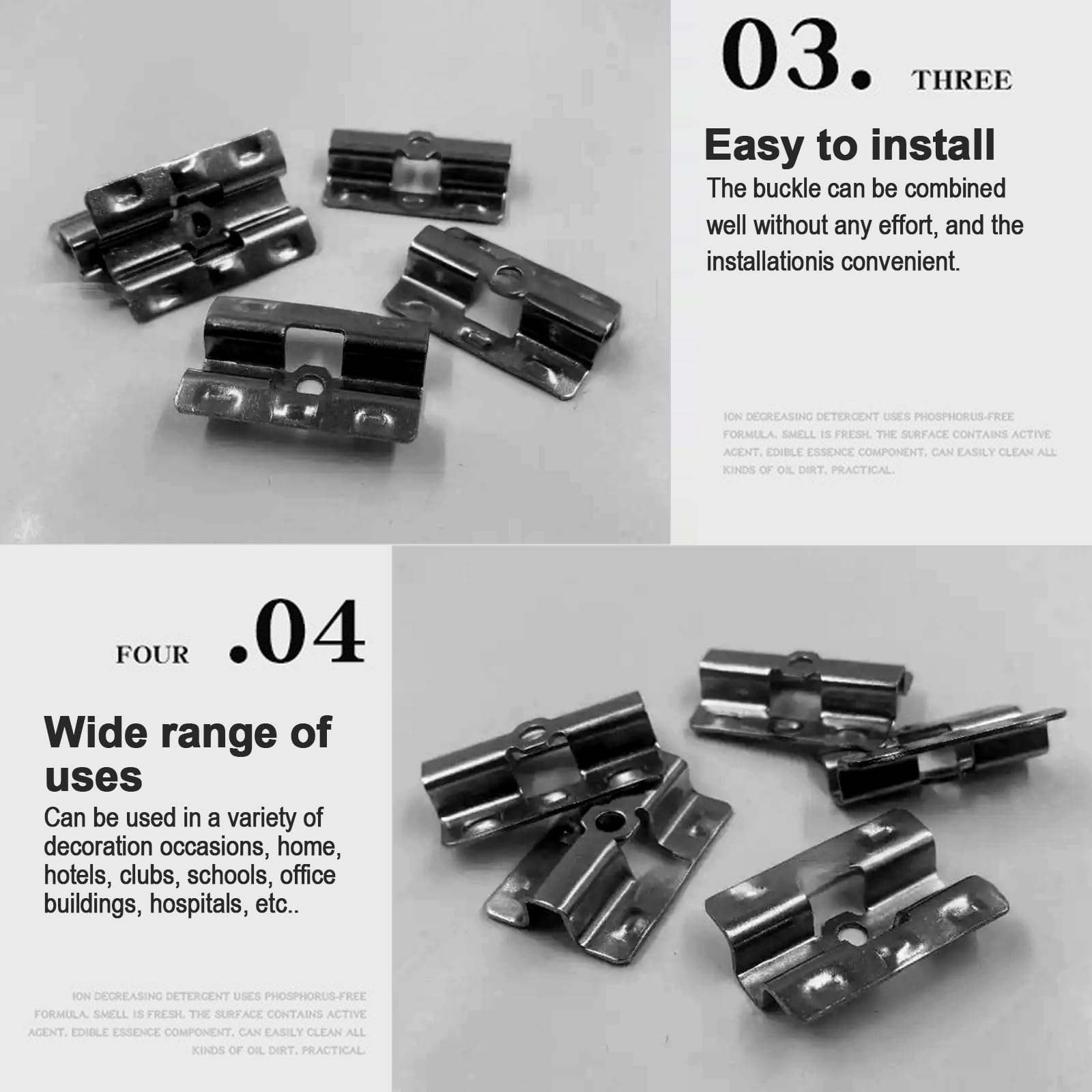 100 pièces de clips de terrasse en acier inoxydable 6/7/8/9 mm, clips de fixation en acier inoxydable dissimulés, espaceurs clips avec 100 vis pour WPC/BPC, fermeture de plancher en bambou, noir (9 mm