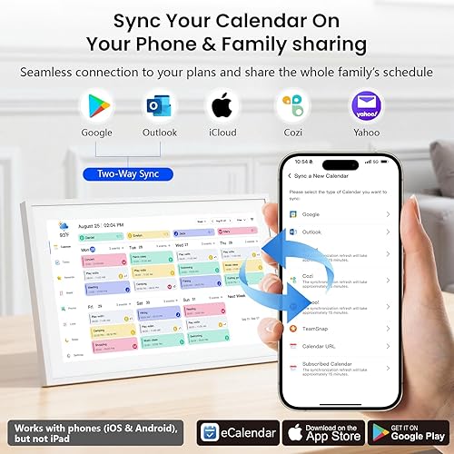 Miniatura 4 de Calendario digital de planificación programada, tabla de tareas y recompensas para padres e hijos, 1920 x 1080P, pantalla táctil interactiva Full