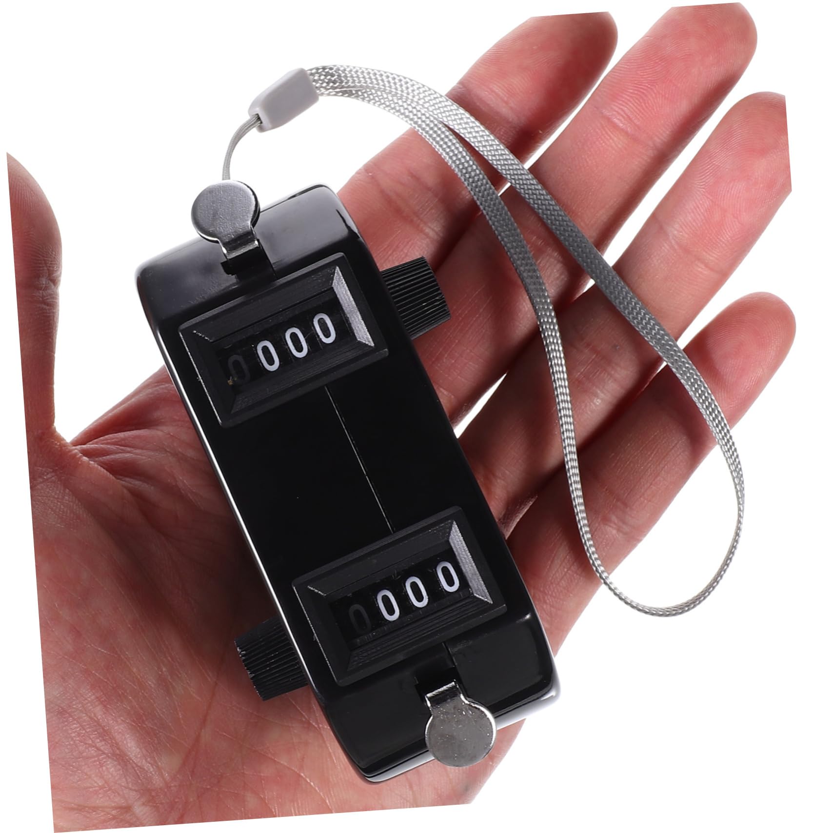 Contador de mano doble con dos funciones de conteo, clicker mecánico portátil para béisbol, golf y eventos deportivos, compacto, duradero, números legibles, negro