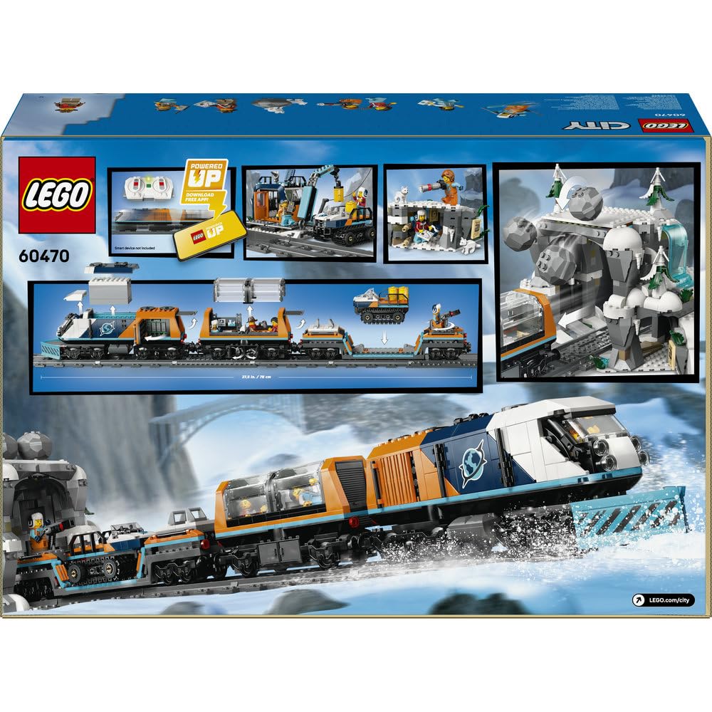 LEGO City Ekspres polarny arktycznych odkrywców 60470 | Kolejka, duży zestaw klocków konstrukcyjnych, prezent dla chłopca i dziewczynki 7+, Powered Up, 1517 elementów