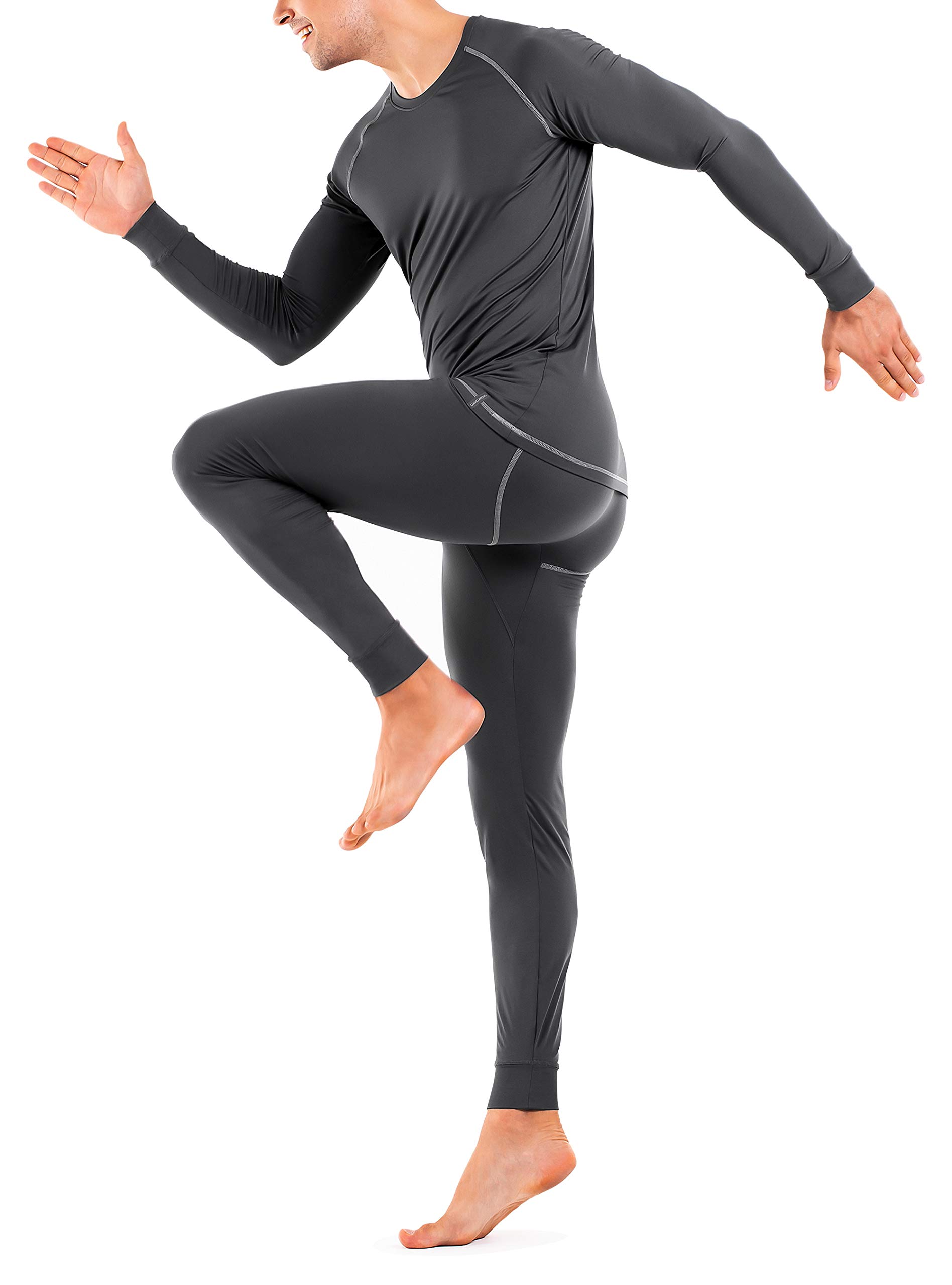 DAVID ARCHY Men's Thermal Underwear Soft Brushed Thermal Pants Bottoms Long Johns and Top Quick Drying Base Layer Set