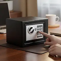 Cofre Eletrônico Teclado Digital + 2 Chaves Segurança Máxima (Preto)