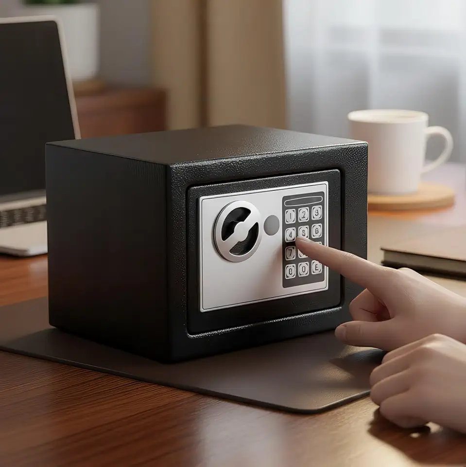 Cofre Eletrônico Teclado Digital + 2 Chaves Segurança Máxima (Preto)