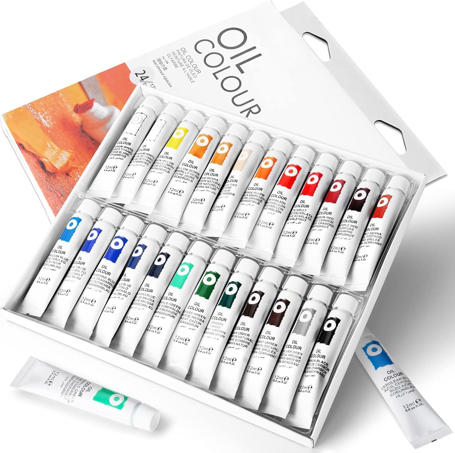 ARTISTERY Oil Paint Set 24 Color Oil-Based Artists Paints Tubes Oil Painting Set, 12ml x 24 Tubes, For Art Class, Beginner, Students, Art Gift Choice for DIY Art Gift-image-16