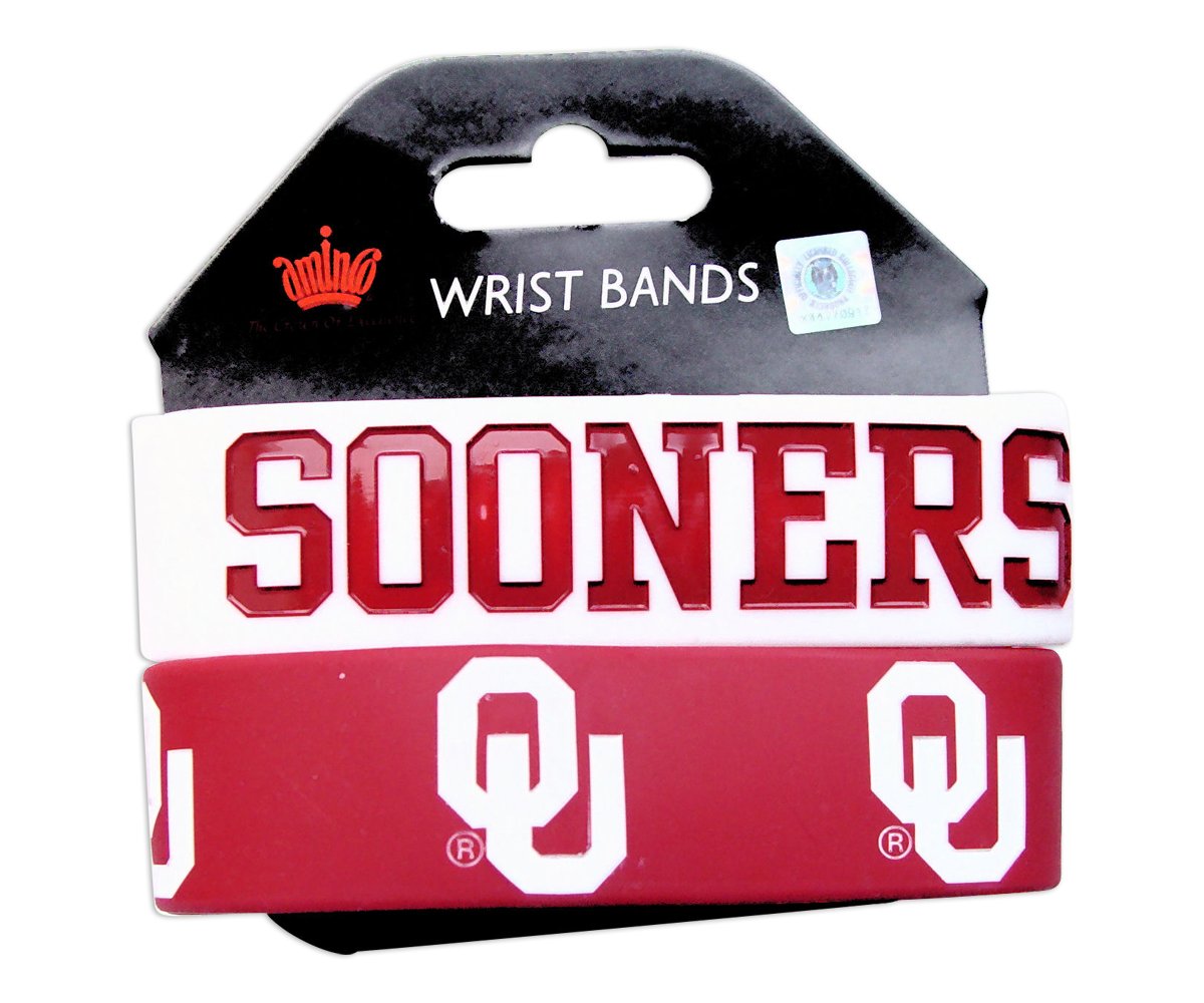 Aminco International Oklahama Sooners Rubber Wrist Band (Set of 2)