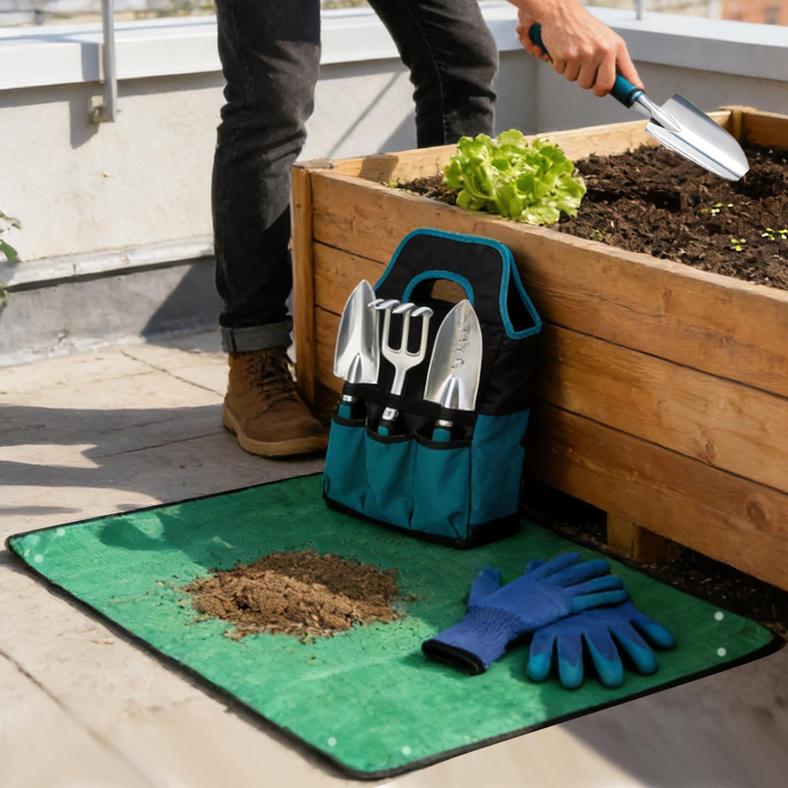 Set di attrezzi da giardinaggio in lega di alluminio, robusto e portatile | Forbici e palette, accessori a mano per aiuole di fiori, piante, bonsai e cura degli interni