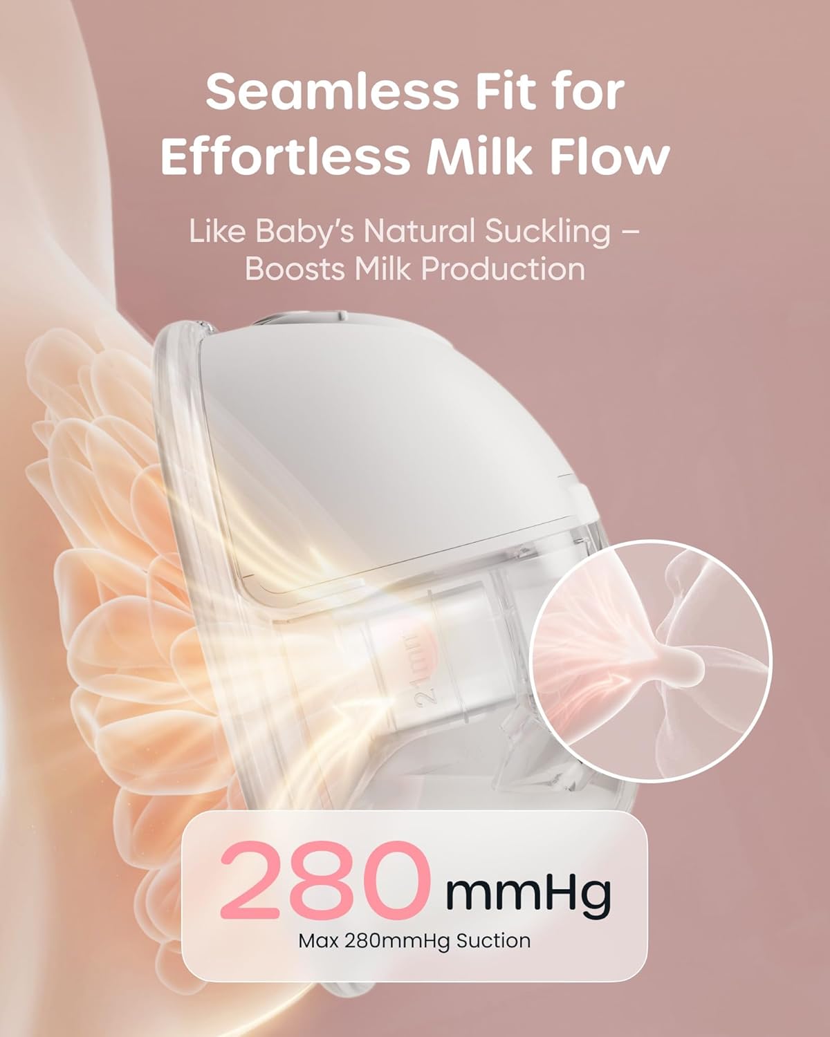 Nuliie S32 Wearable Breast Pump Hands-Free, More Private Electric Pump, 4 Modes 9 Suction Levels, 24mm Flange with 13/15/17/19/21mm Inserts, Easy Clean & Anti-Leak Design (2 Packs, White)