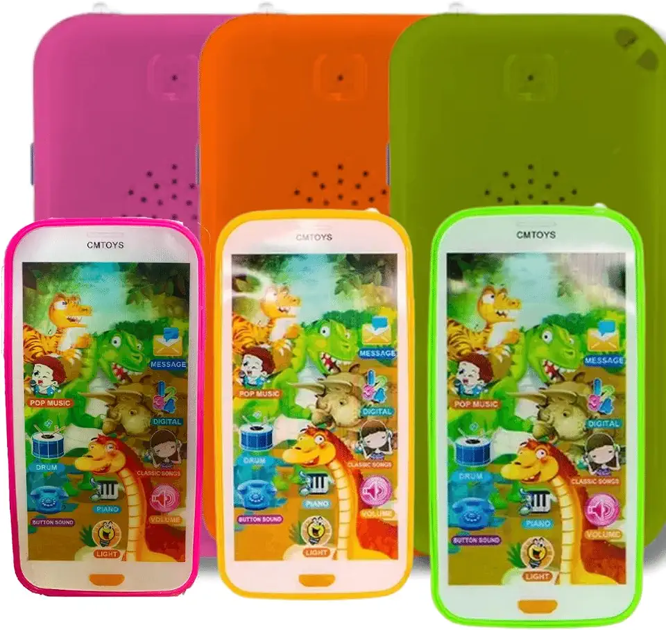 Celular Infantil Interativo Touch 3D com Luz e Música Rosa