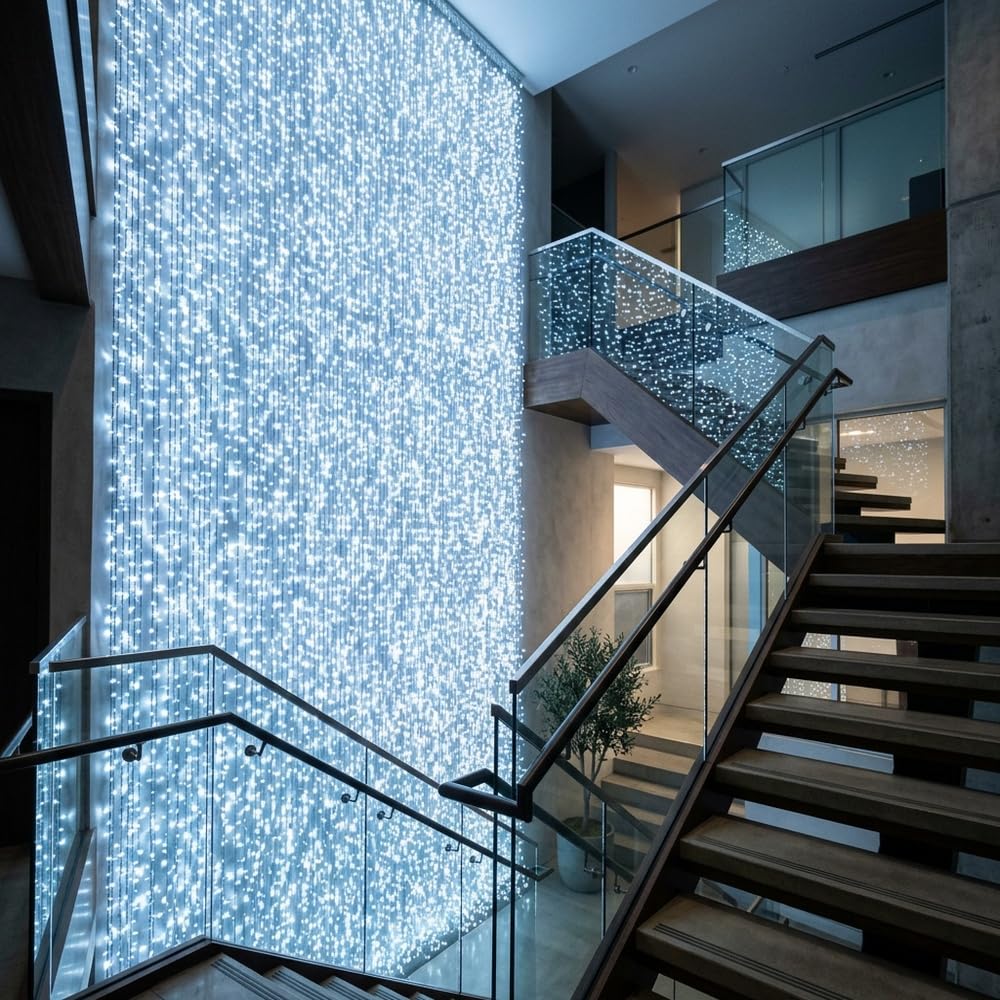 LightsGo Wodoodporne światło siatkowe, 320 diod LED, zimna biel, 3 m x 2 m, łańcuch świetlny, dekoracja do wnętrz/na zewnątrz, Boże Narodzenie, wesele, przyjęcie (zimna biel)
