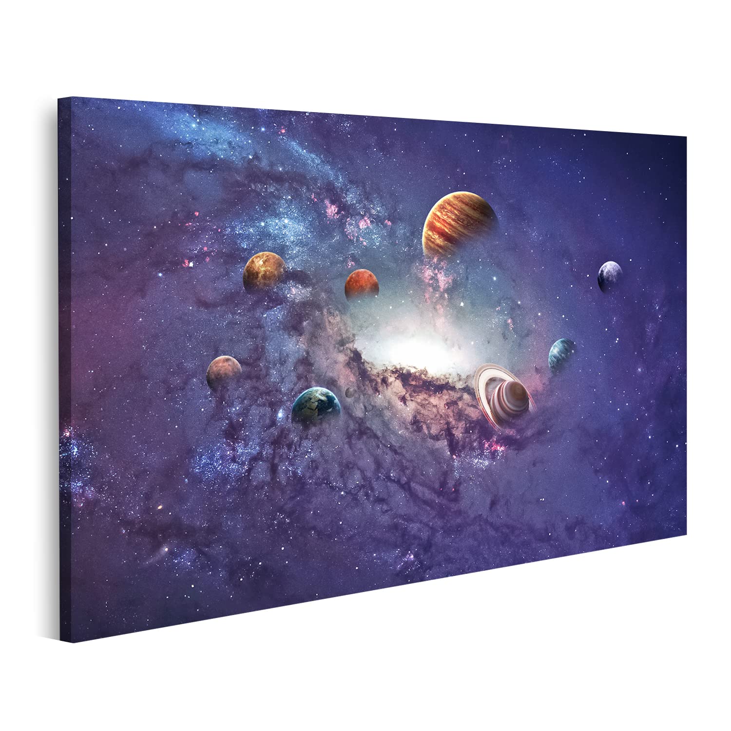 Tableau Système Solaire Toile Idéal pour Décorer un Salon ou un Bureau