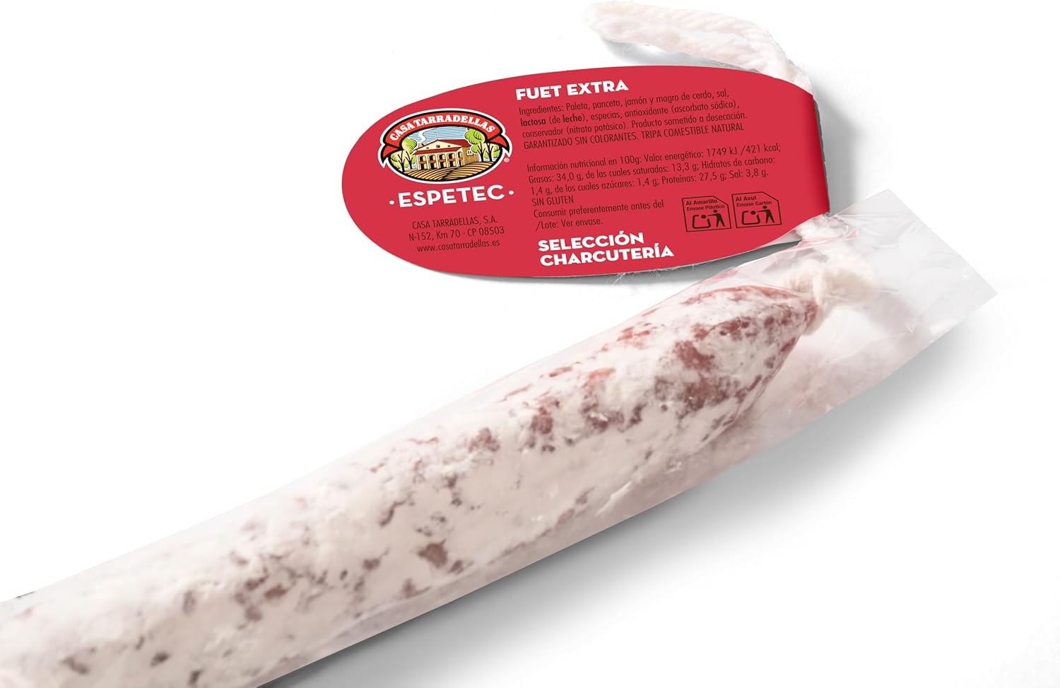 Casa Tarradellas Espetec Fuet Extra, Cerdo, 180g - Imagen 2