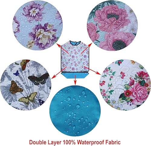 Miniatura 3 de CACTIYE Baberos impermeables para adultos para adultos que comen tela para ancianos mayores y discapacitados babero de felpa protectores de ropa