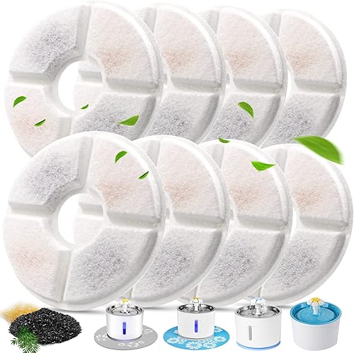 Paquete de 12 filtros de fuente para gatos, filtros de fuente de agua Petilog Cat para fuente de gato de 81 oz2.4 L, repuesto de filtro de fuente de