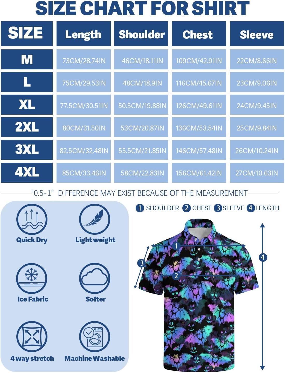 Golf Shirt Mens Polo Shirts Short Sleeve Funny Golf Shirt for Men Hawaiian Golf Polo Shirts