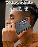 Vista 7 de OCASE Funda compatible con Galaxy S23 Ultra 5G, funda de piel sintética con tapa y soporte para tarjetas con bloqueo RFID