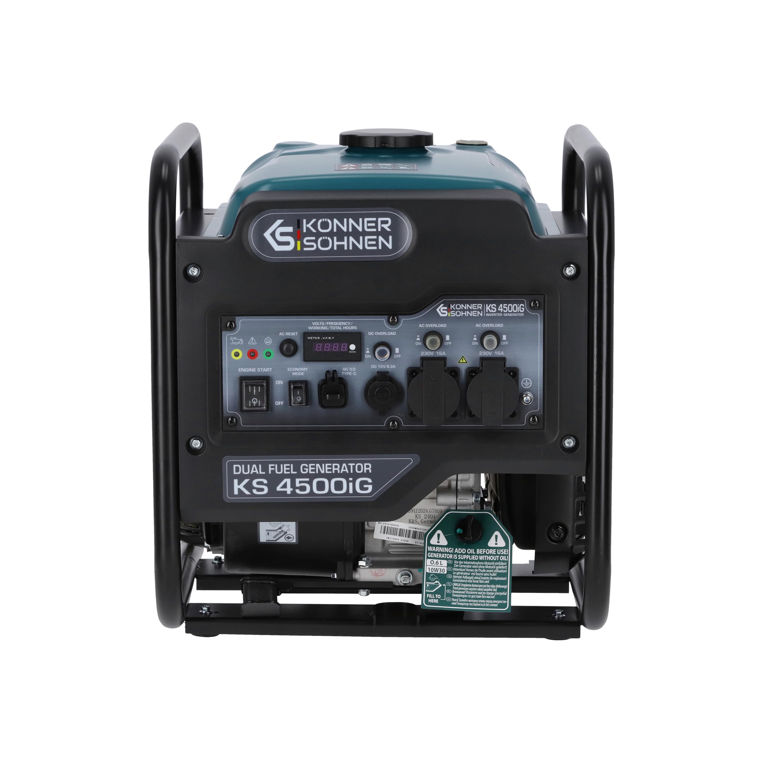 K&S Könner&Söhnen KS 4500iG Invertergenerator (Gas/Benzin) 4500 W, stromgenerator mit USB, Eco-Modus | notstromaggregat für Camping, Zuhause und Werkstatt, generator inverter, stromerzeuger Benzin LPG