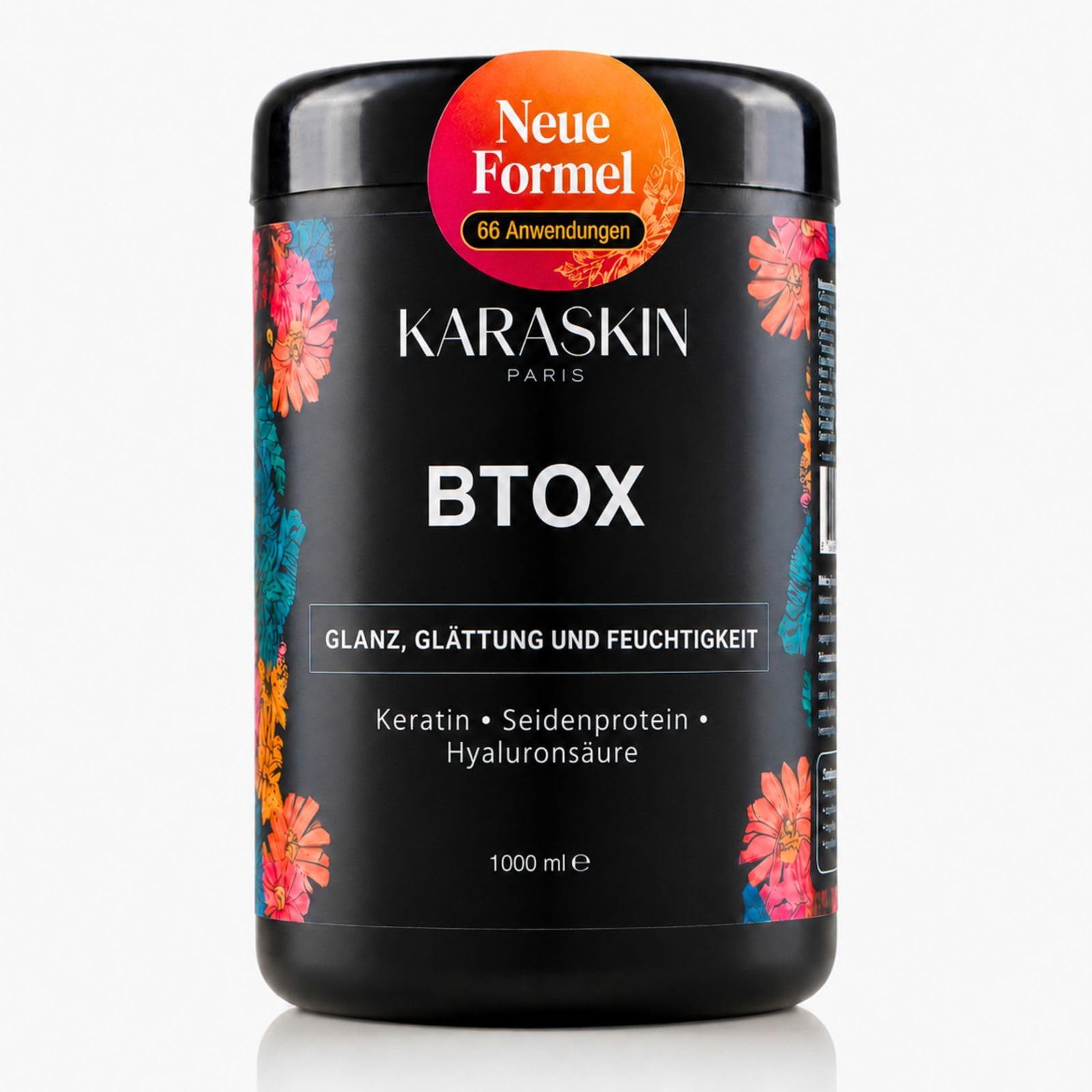 Professionelle Haarmaske | Keratin, Seidenprotein | Feuchtigkeitsspendend, Reparierend | 1000 ml (Noir)